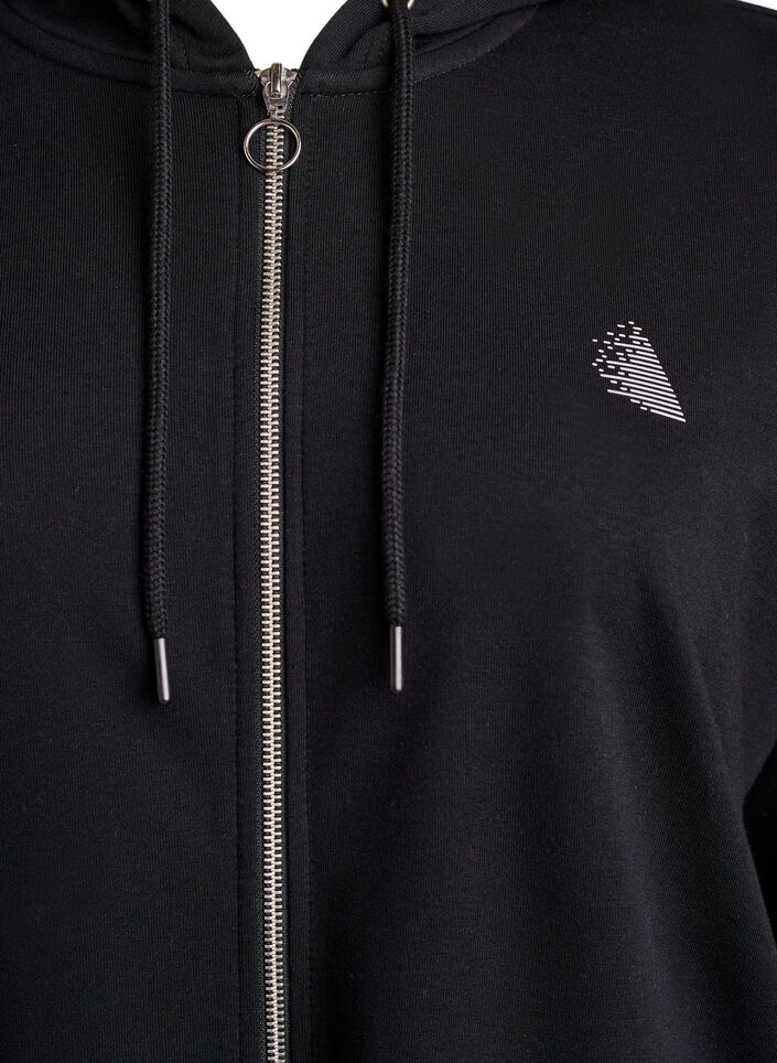 Cardigan pull long avec d&eacute;tails imprim&eacute;s, Noir, Packshot image number 2