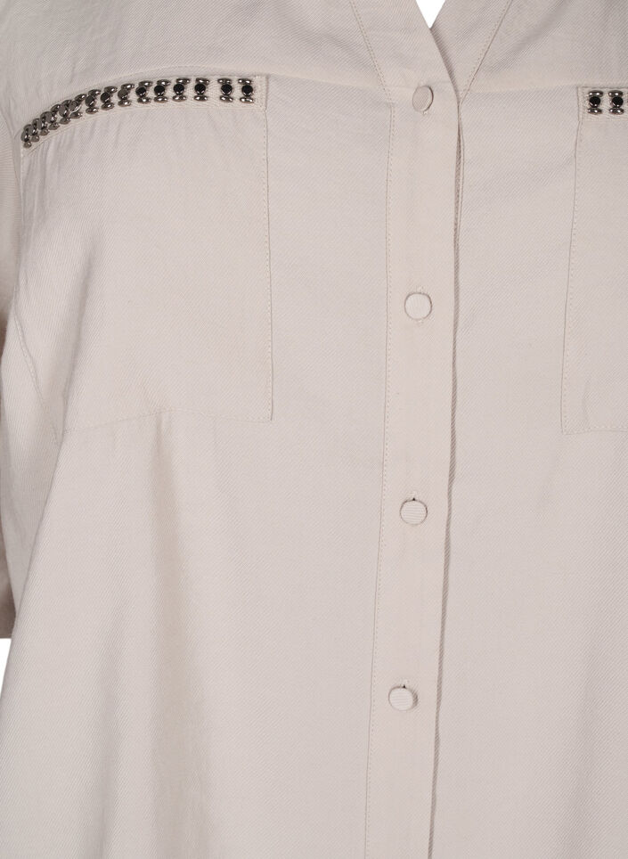 Chemise ornée de clous et dotée de manches 3/4, Beige, Packshot image number 2