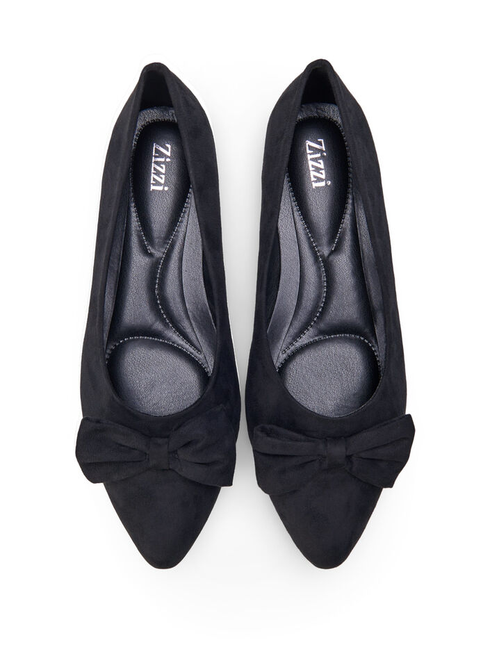 Ballerine large avec nœud, Noir, Packshot image number 2