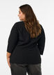 Blouse avec drap&eacute; asym&eacute;trique et manches 3/4, Noir, Model image number 2