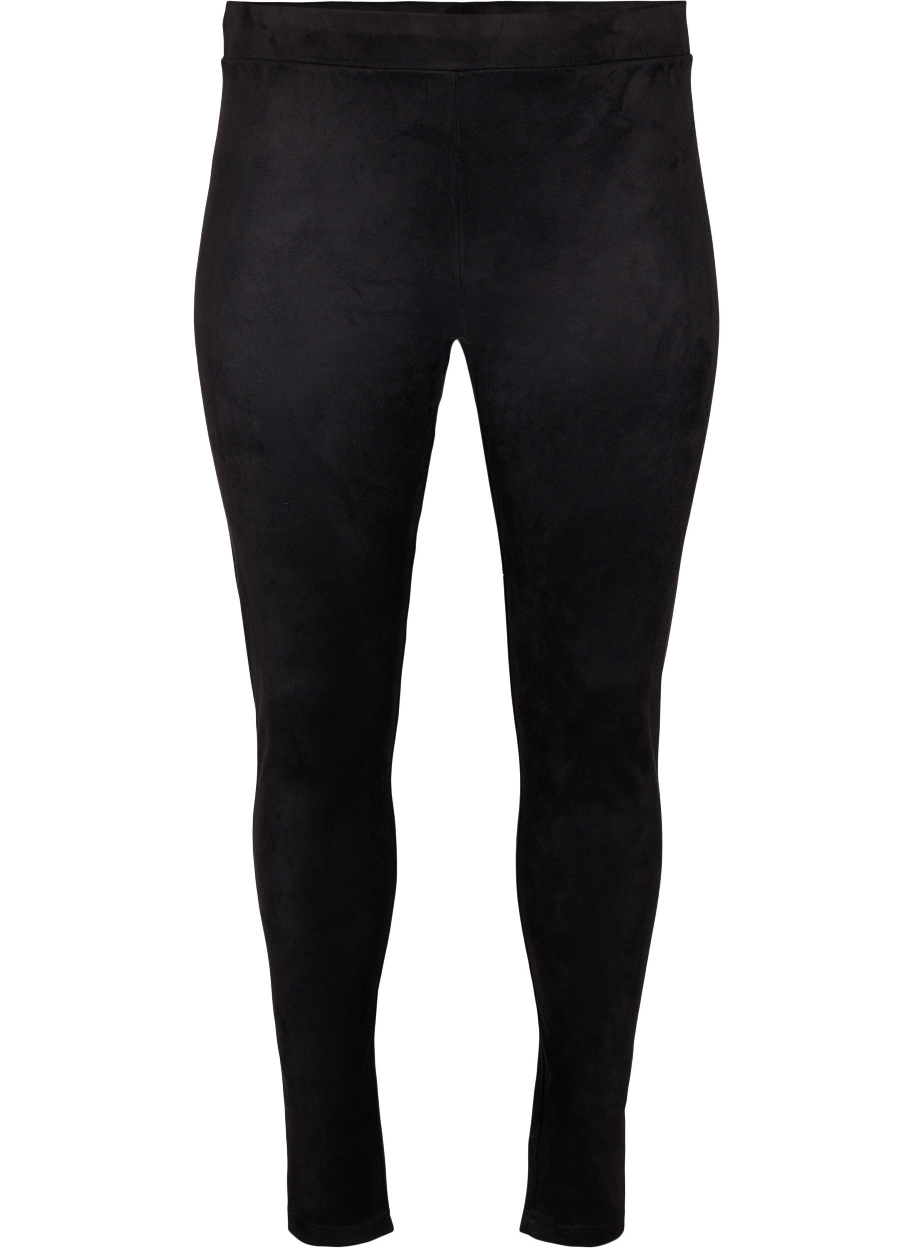 Zizzi Leggings en imitation daim, Black, Packshot image number 0
