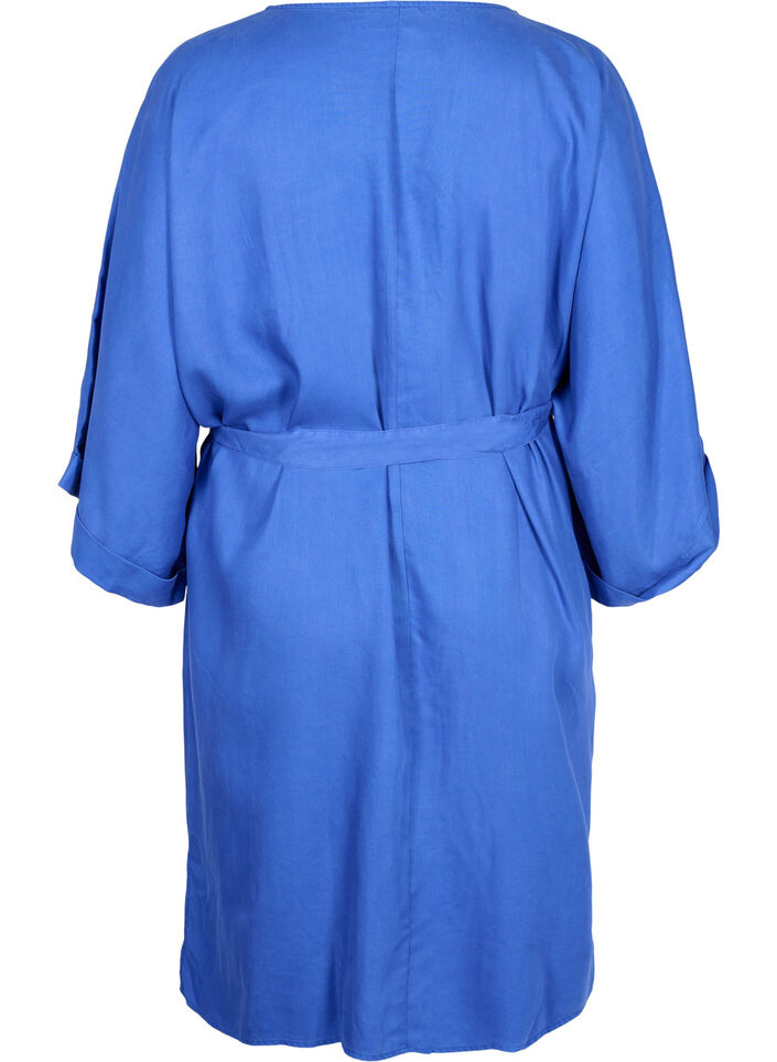 Robe &agrave; manches 3/4 avec une ceinture &agrave; nouer, Bleu intense, Packshot image number 1