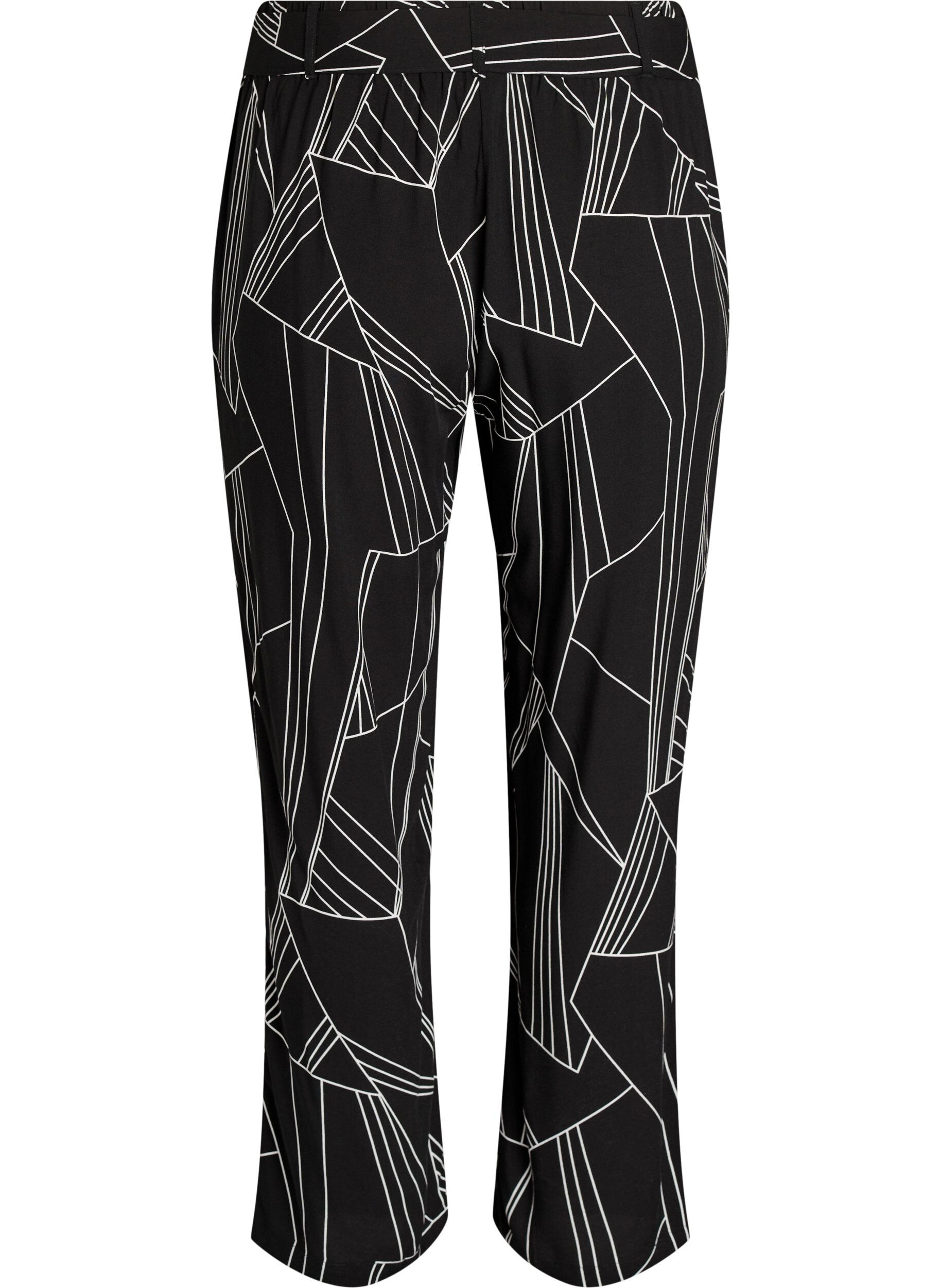 Zizzi Pantalon taille haute en viscose, Noir, Packshot image number 1