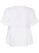 Blouse en lin et viscose avec un col en V et une fermeture boutonn&eacute;e, Blanc, Packshot image number 1