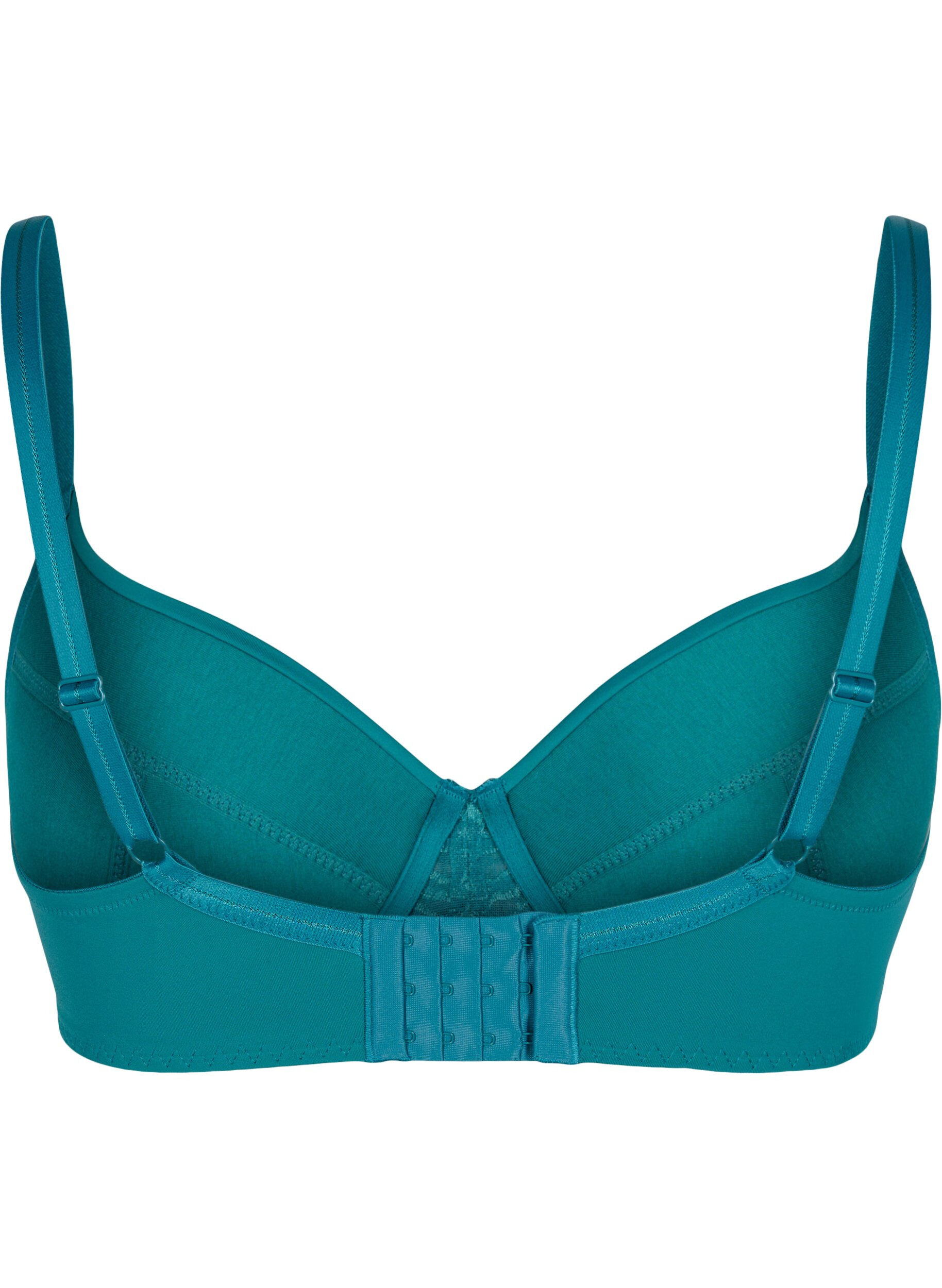 Zizzi Soutien-gorge en dentelle avec armature et rembourrage, Green-Blue Slate, Packshot image number 1
