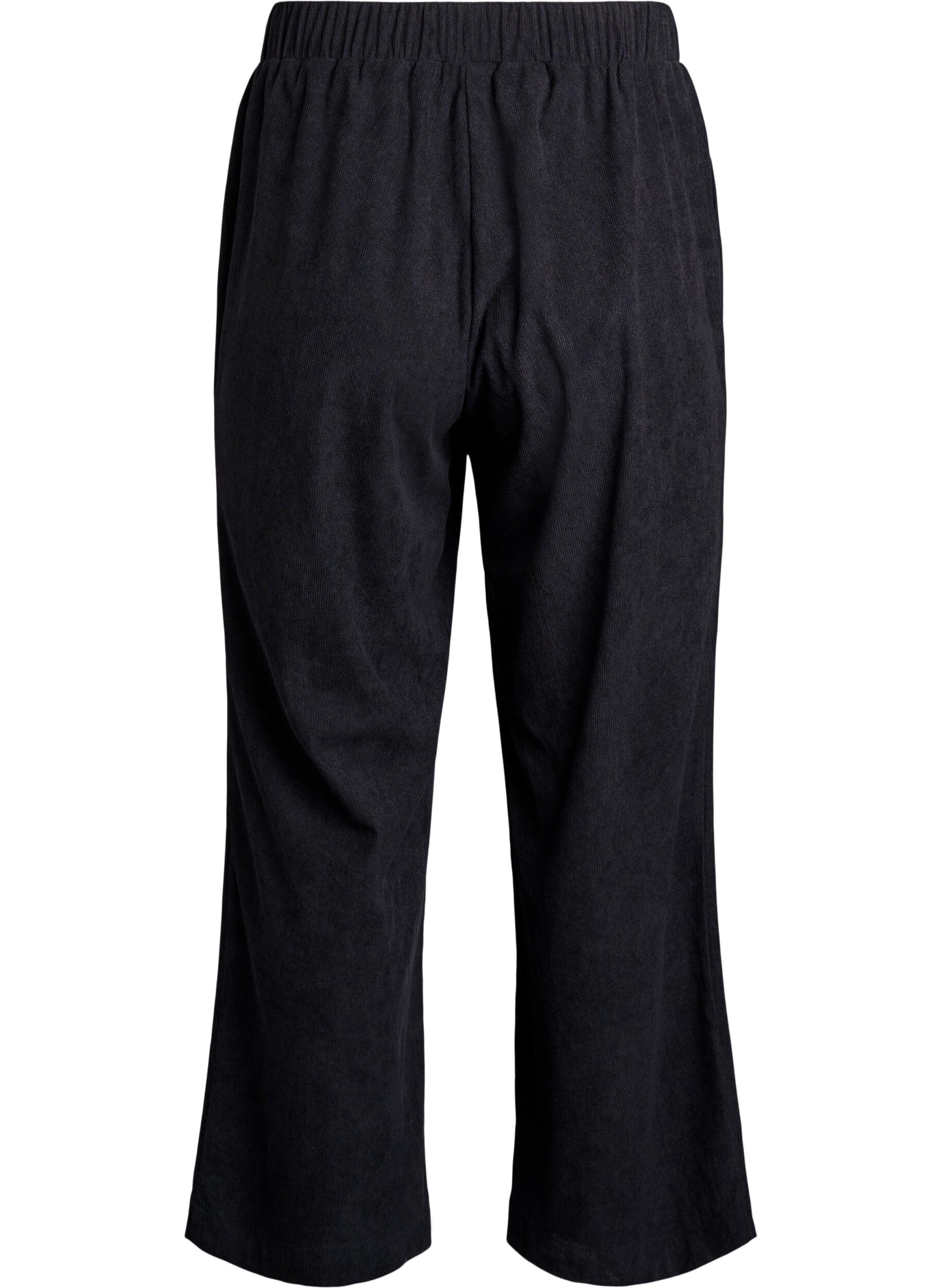 Zizzi Pantalon ample en velours, Noir, Packshot image number 1