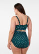 Haut de bikini &agrave; pois avec volants, Vert fonc&eacute;, Model image number 2