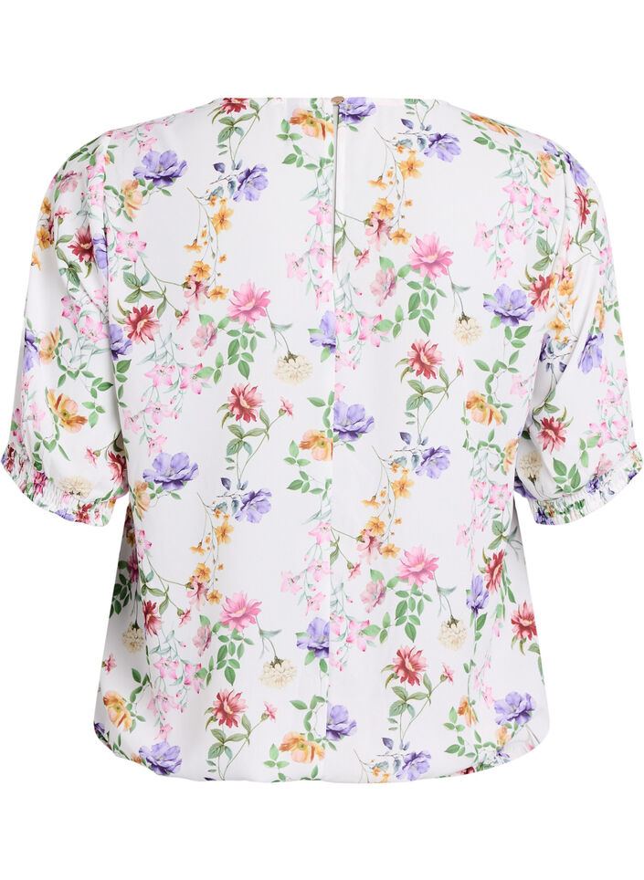 Blouse &agrave; fleurs avec smock, Rose, Packshot image number 1