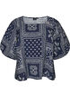 Blouse en viscose &agrave; imprim&eacute; cachemire et manches ballon, Bleu, Packshot image number 0