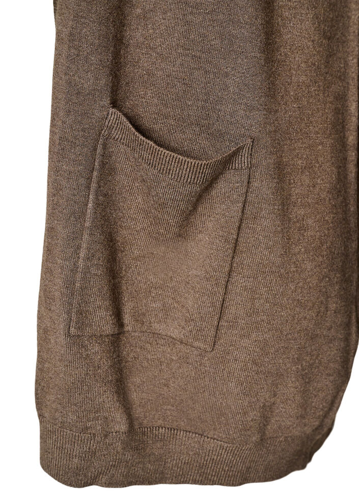 Long cardigan tricot&eacute; dans un m&eacute;lange de viscose, Marron, Packshot image number 2