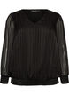 Blouse &agrave; rayures avec coupe ballon, Noir, Packshot image number 0