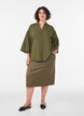 Chemise ample &agrave; rayures avec manches 3/4, Vert, Model image number 1