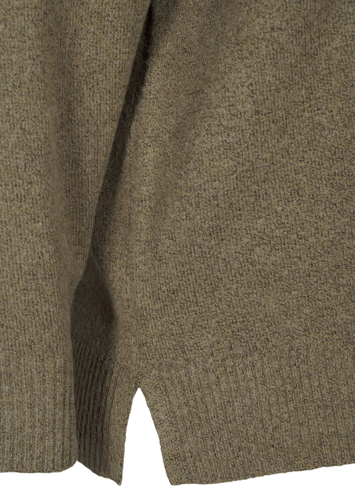  Chemisier en tricot avec col en V, Dusky G. Black Mel., Packshot image number 3