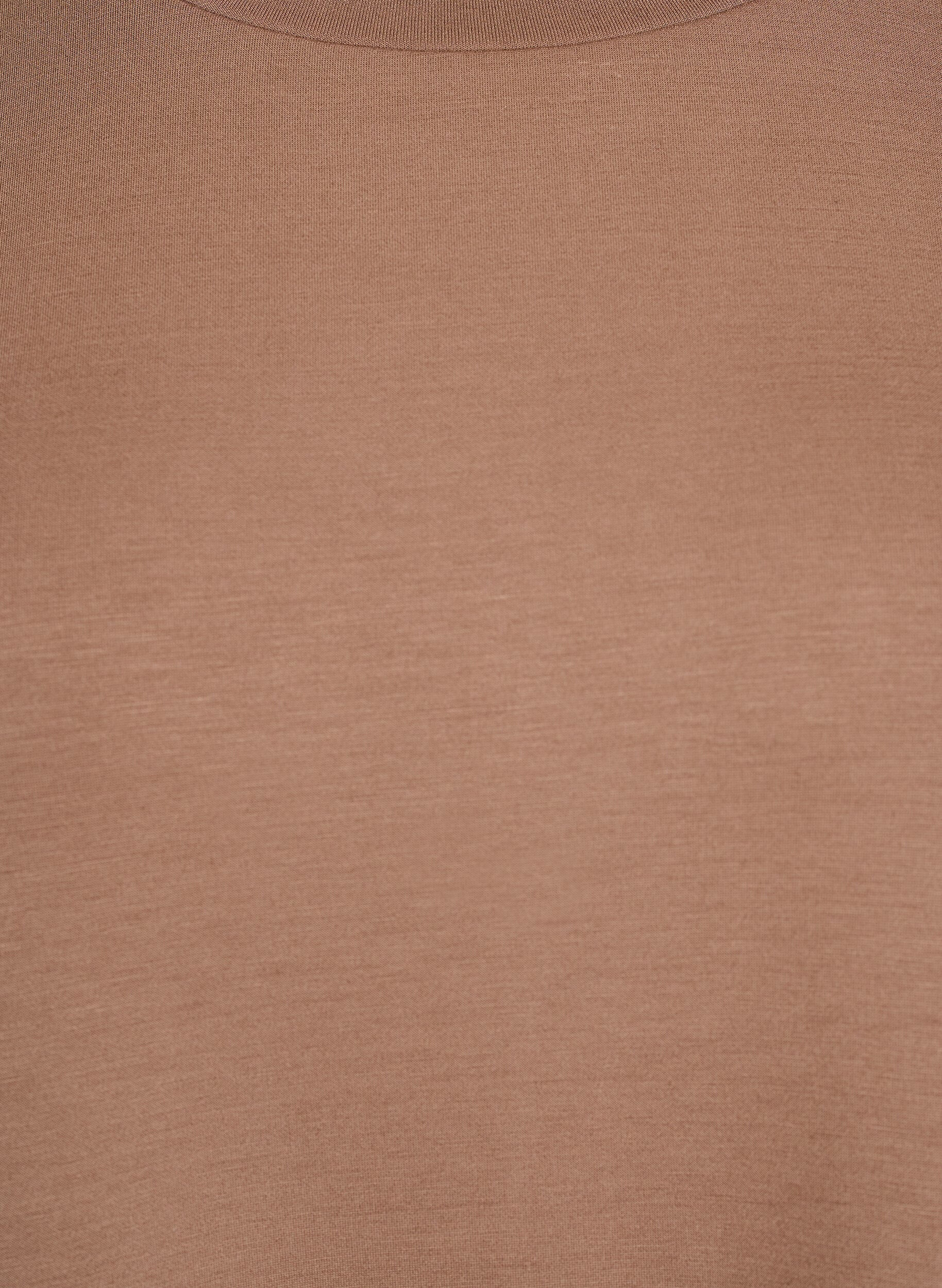 Zizzi Robe t-shirt en jersey avec fentes lat&eacute;rales, Marron, Packshot image number 2