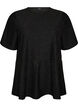 Blouse p&eacute;plum avec rayures paillet&eacute;es, Noir, Packshot image number 0