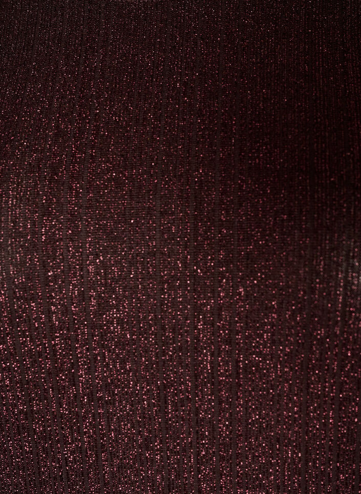 Blouse avec texture verticale et fils scintillants, Marron, Packshot image number 2