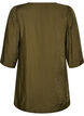 Tunique brillante avec col en V et manches 3/4, Vert Kaki, Packshot image number 1