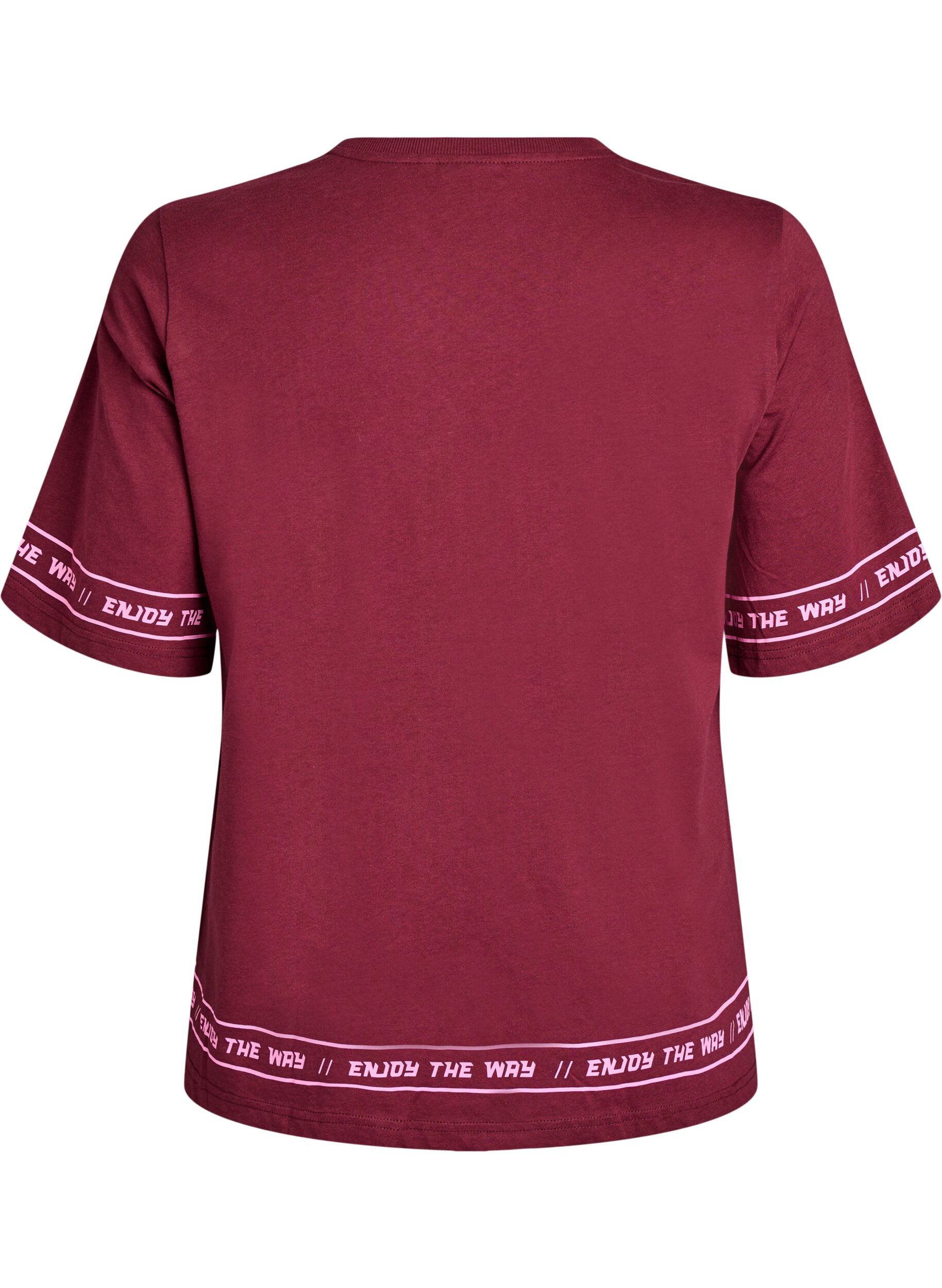 Zizzi T-shirt oversize avec imprim&eacute; sport, Bordeaux fonc&eacute;, Packshot image number 1