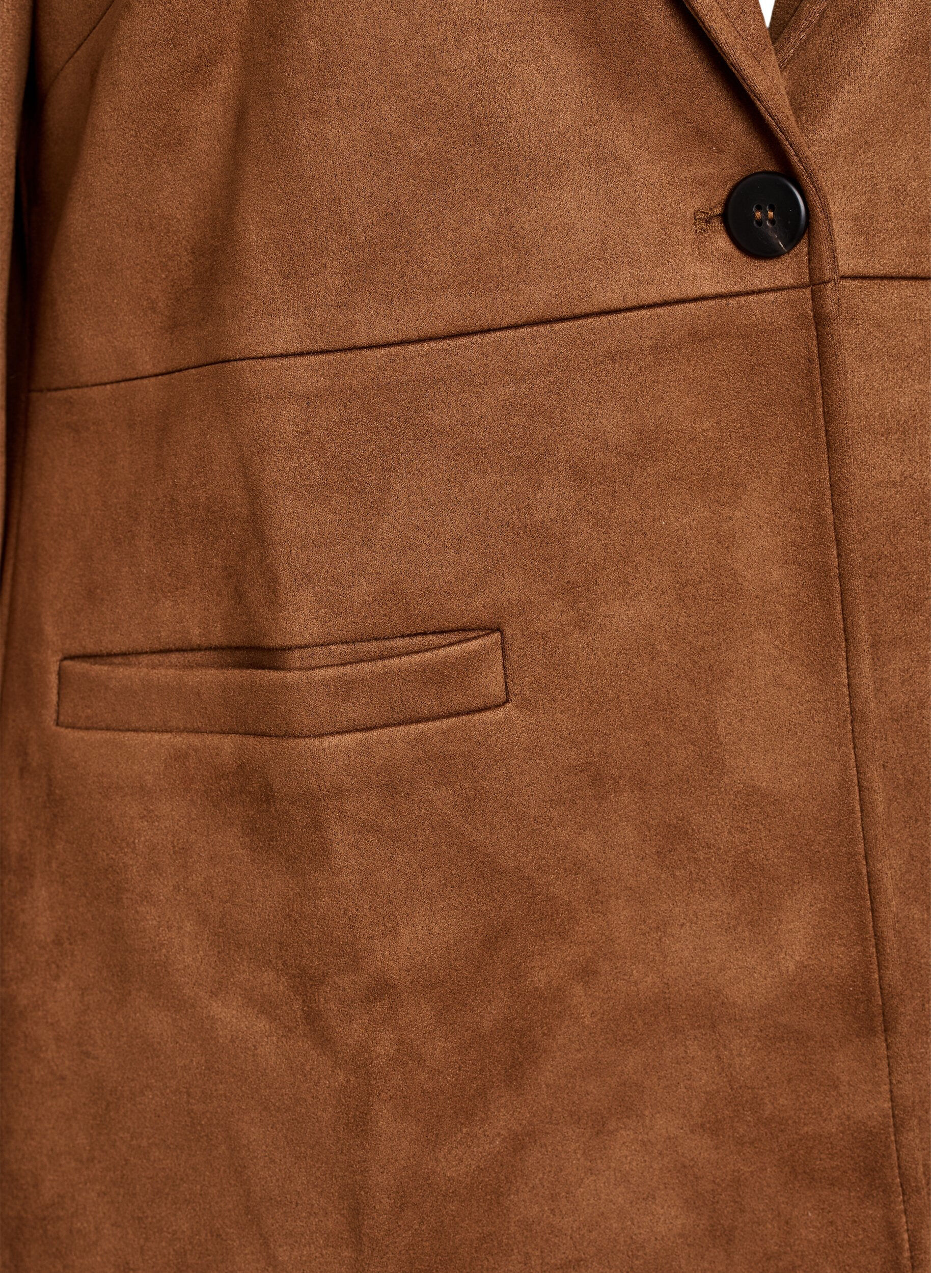 ZizziBlazer en su&eacute;dine, Marron, Packshot image number 2
