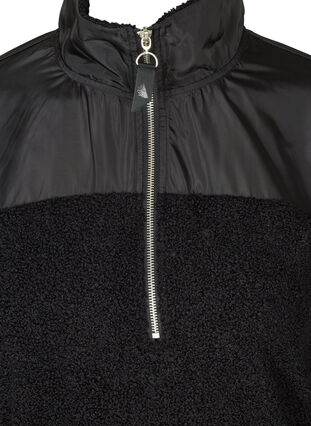 Anorak en matière peluche avec fermeture éclair, Black, Packshot image number 2