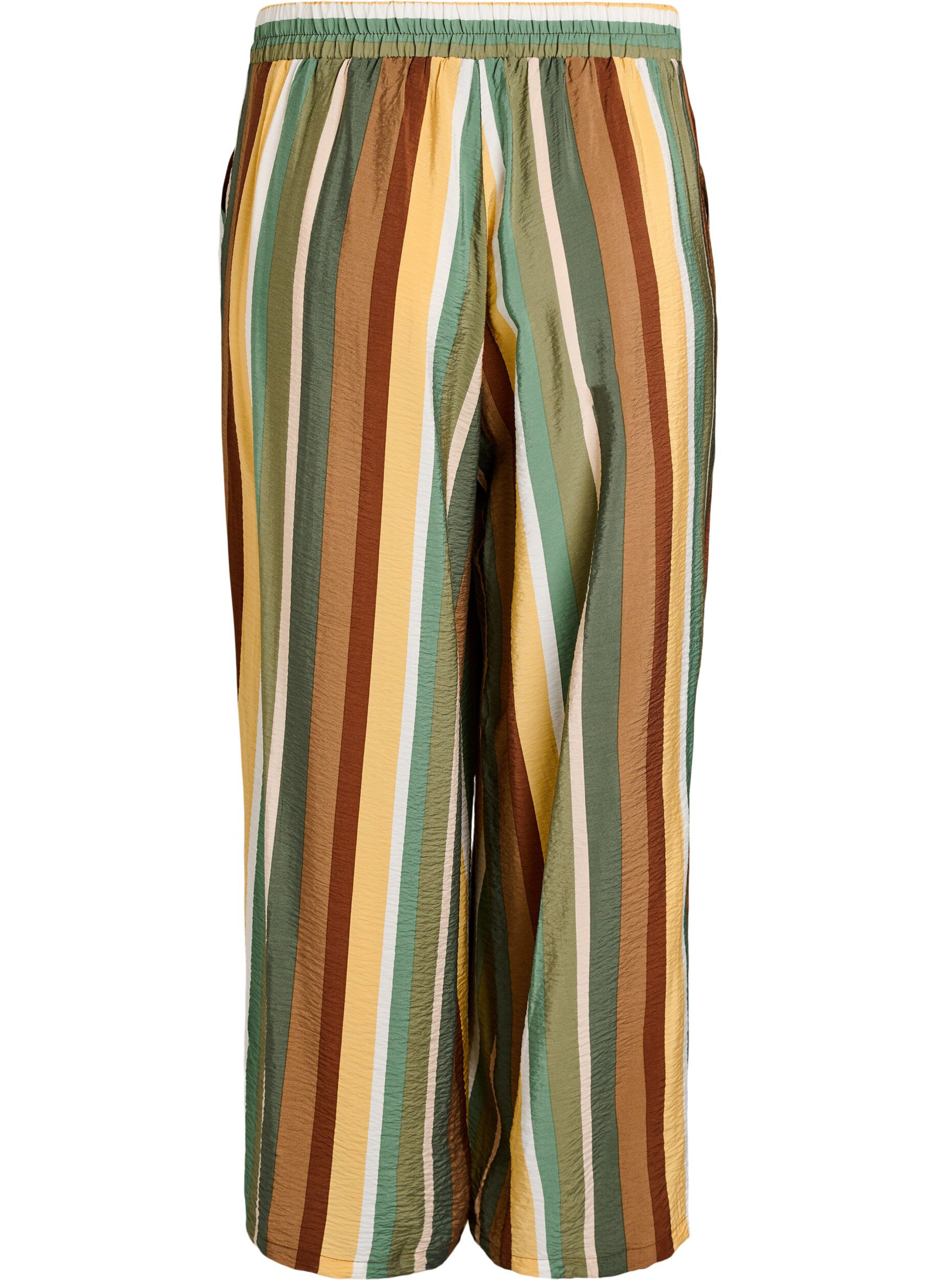 ZizziPantalon ample en viscose avec des rayures, Marron, Packshot image number 1