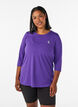 Sports top with 3/4 sleeves, Violet, Model image number 0