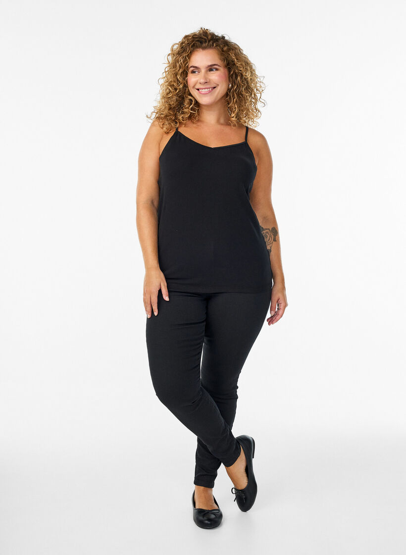 Top basique &agrave; nouer en coton, Noir, Model image number 1
