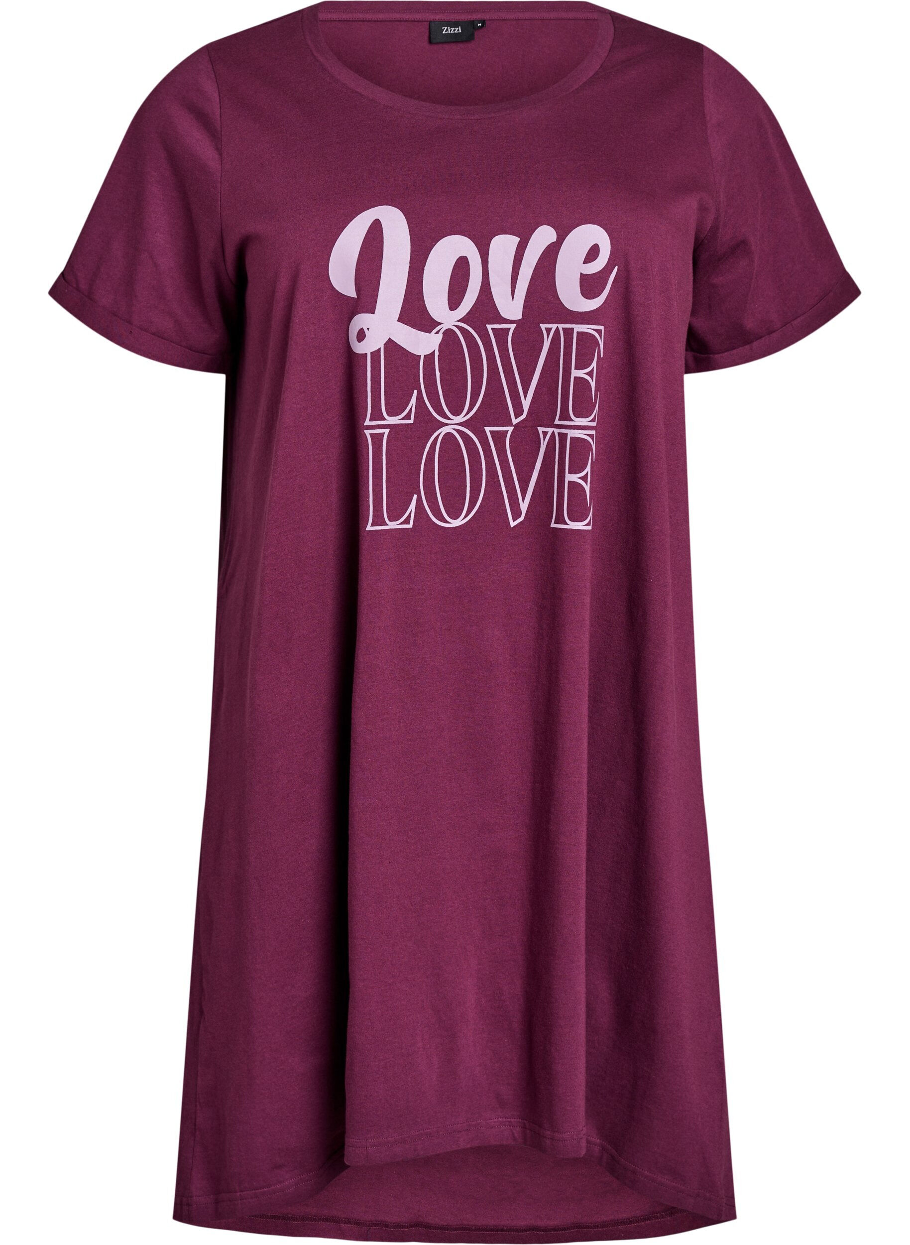 Chemise de nuit &agrave; manches courtes en coton biologique