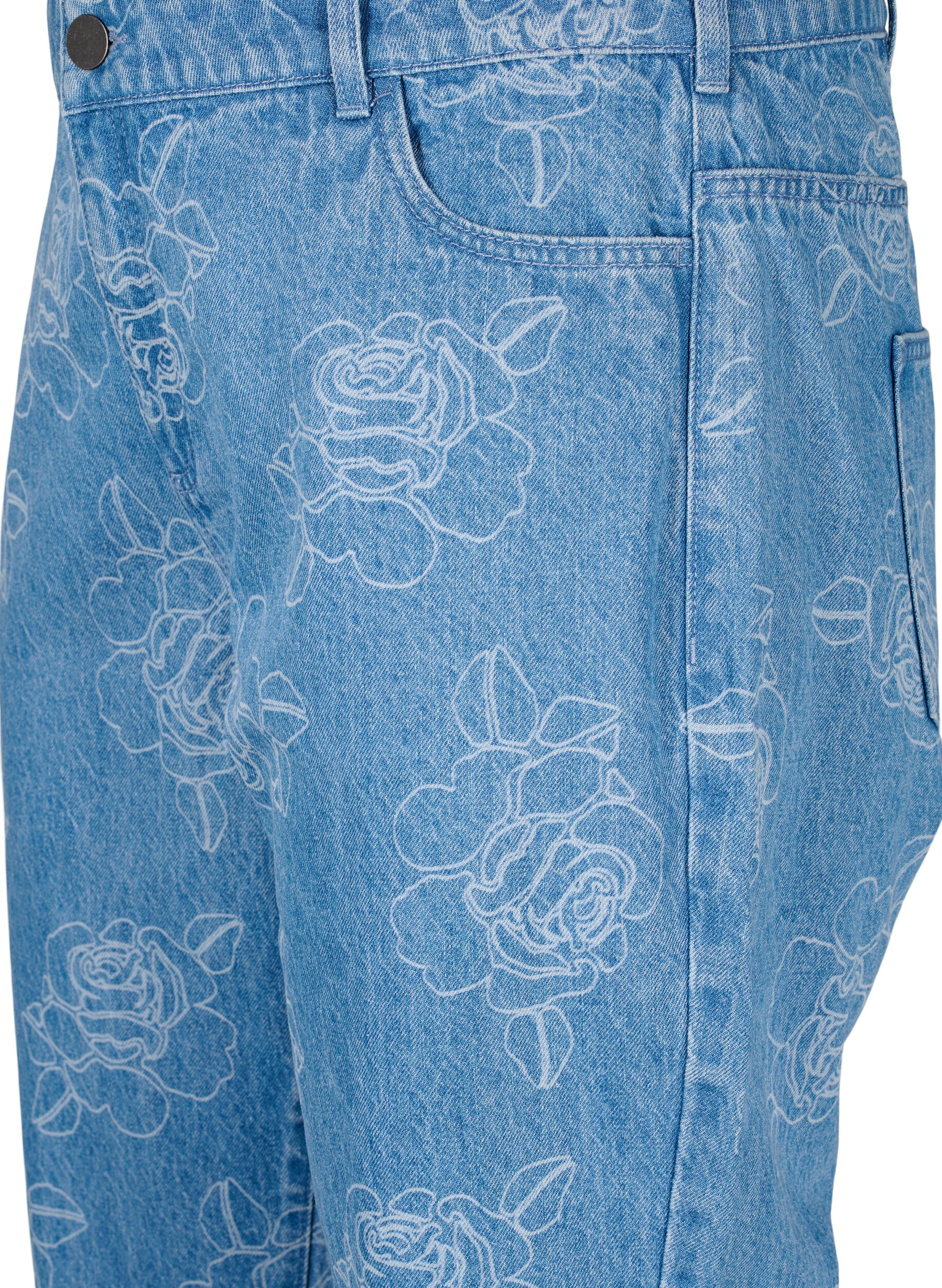 Zizzi Jean fleuri Vera, Bleu Clair, Packshot image number 2