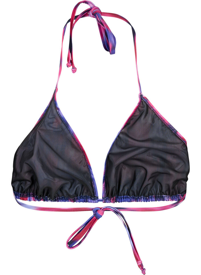 Soutien-gorge de bikini triangle avec imprimé, Rose, Packshot image number 1