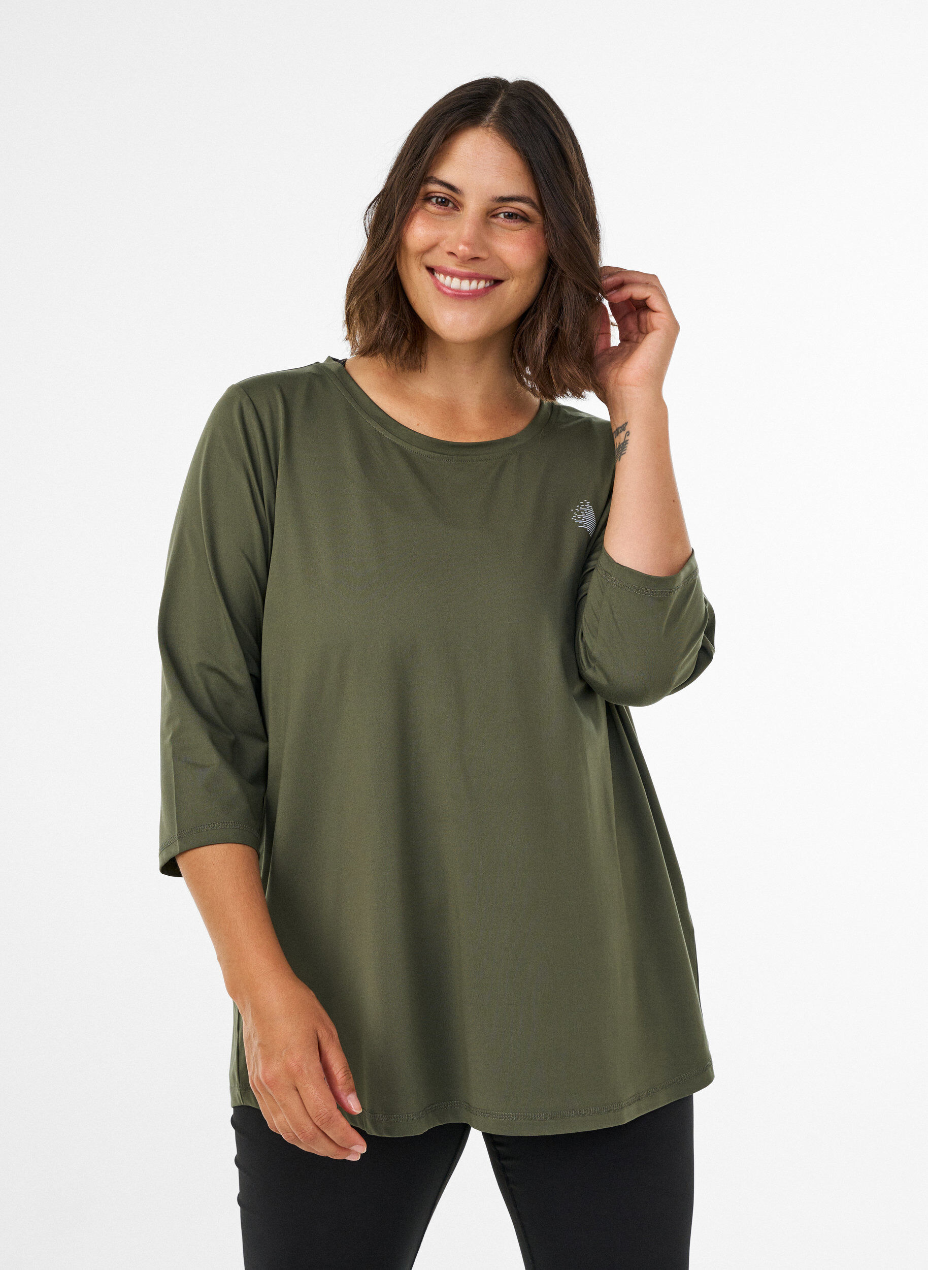 Sports top with 3/4 sleeves, Vert, Model
