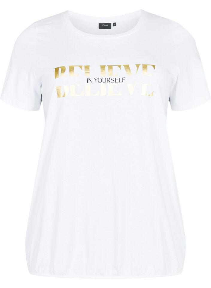 T-shirt en coton avec imprimé métallisé, B. White w. Believe, Packshot image number 0