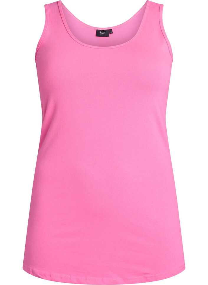 Top basique de couleur unie en coton, Rose, Packshot image number 0