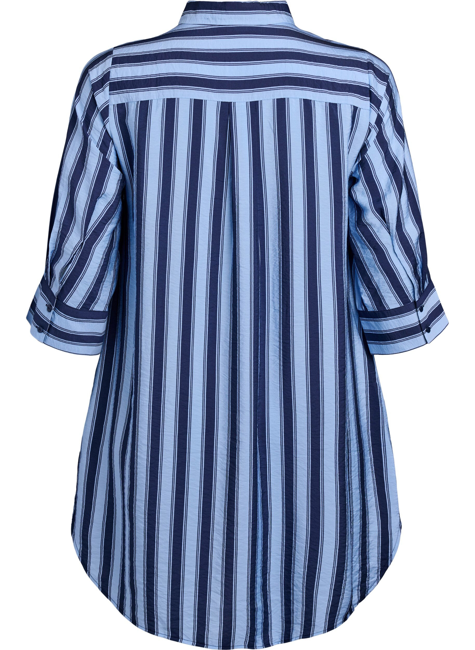 Zizzi Robe courte avec col et poche poitrine, Bleu, Packshot image number 1