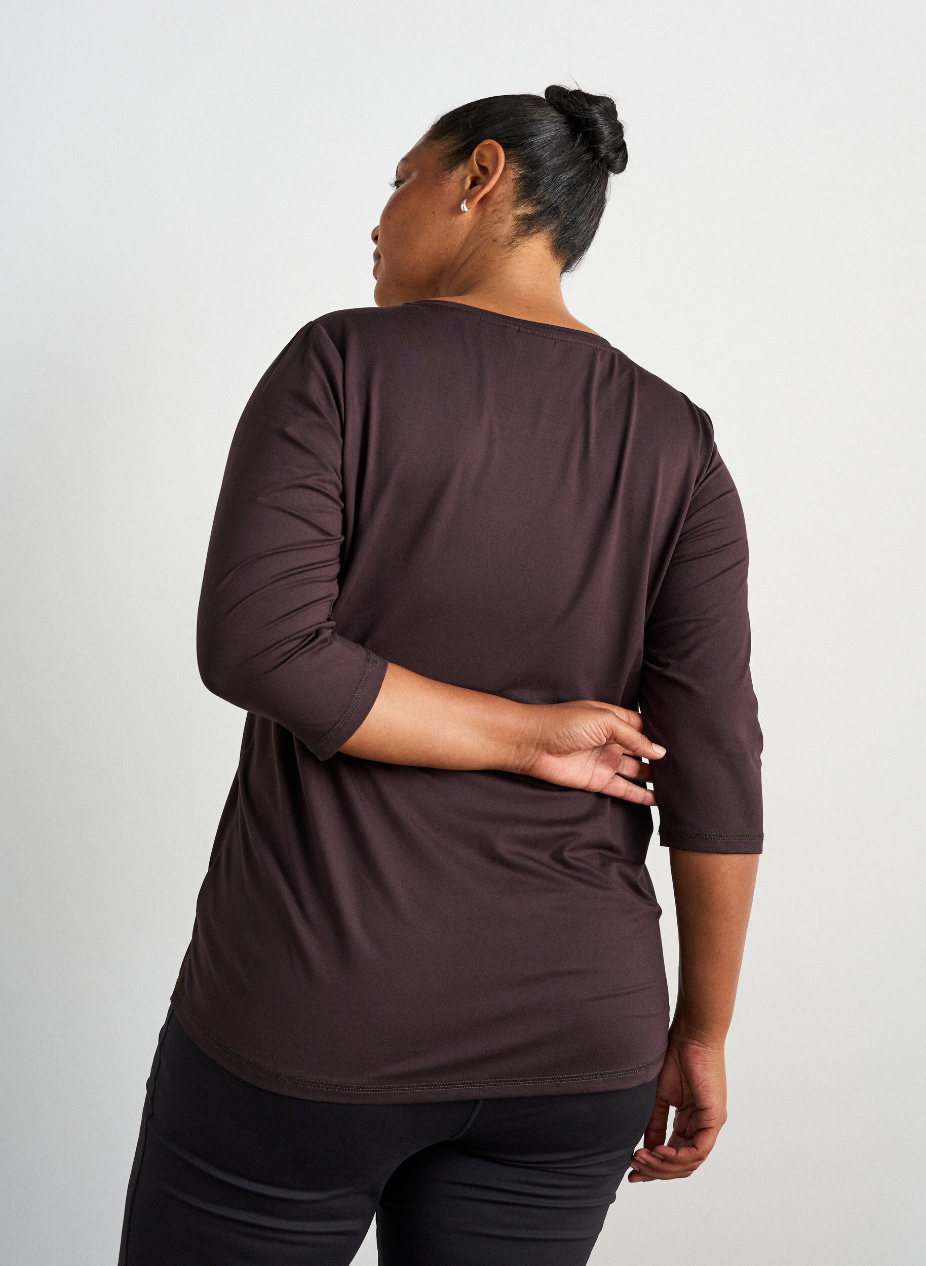 ZizziHaut de sport avec manches 3/4, Marron, Model image number 2