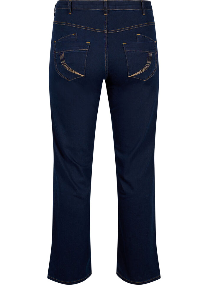 Jeans Gemma taille haute coupe droite, Bleu, Packshot image number 1