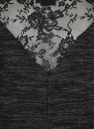 Blouse à manches longues avec dentelle, Dark Grey Melange, Packshot image number 2