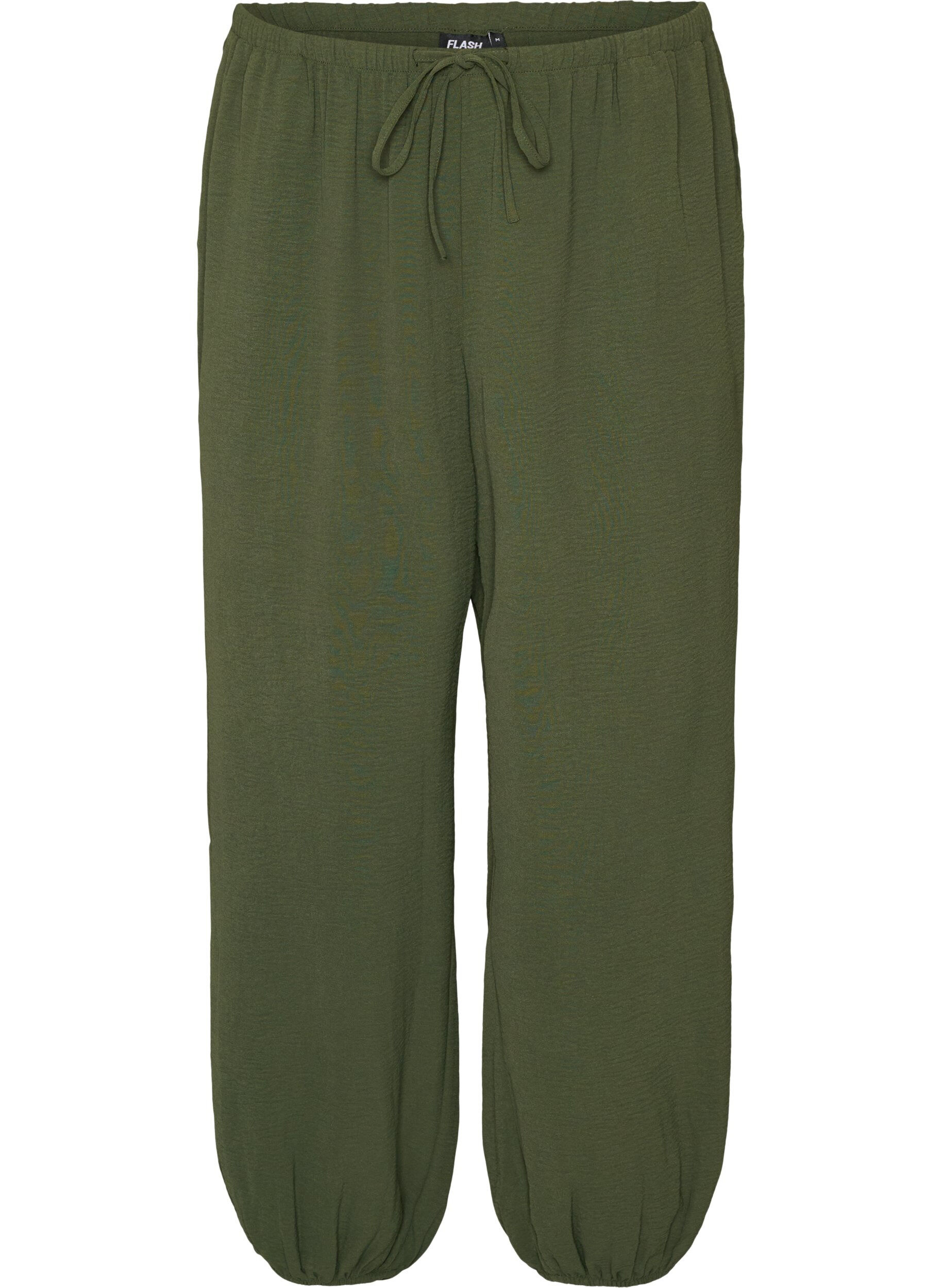 ZizziPantalon balloon taille haute, Vert, Packshot image number 0