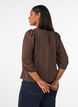 Blouse avec manches 3/4 et d&eacute;tails en dentelle, Marron, Model image number 2