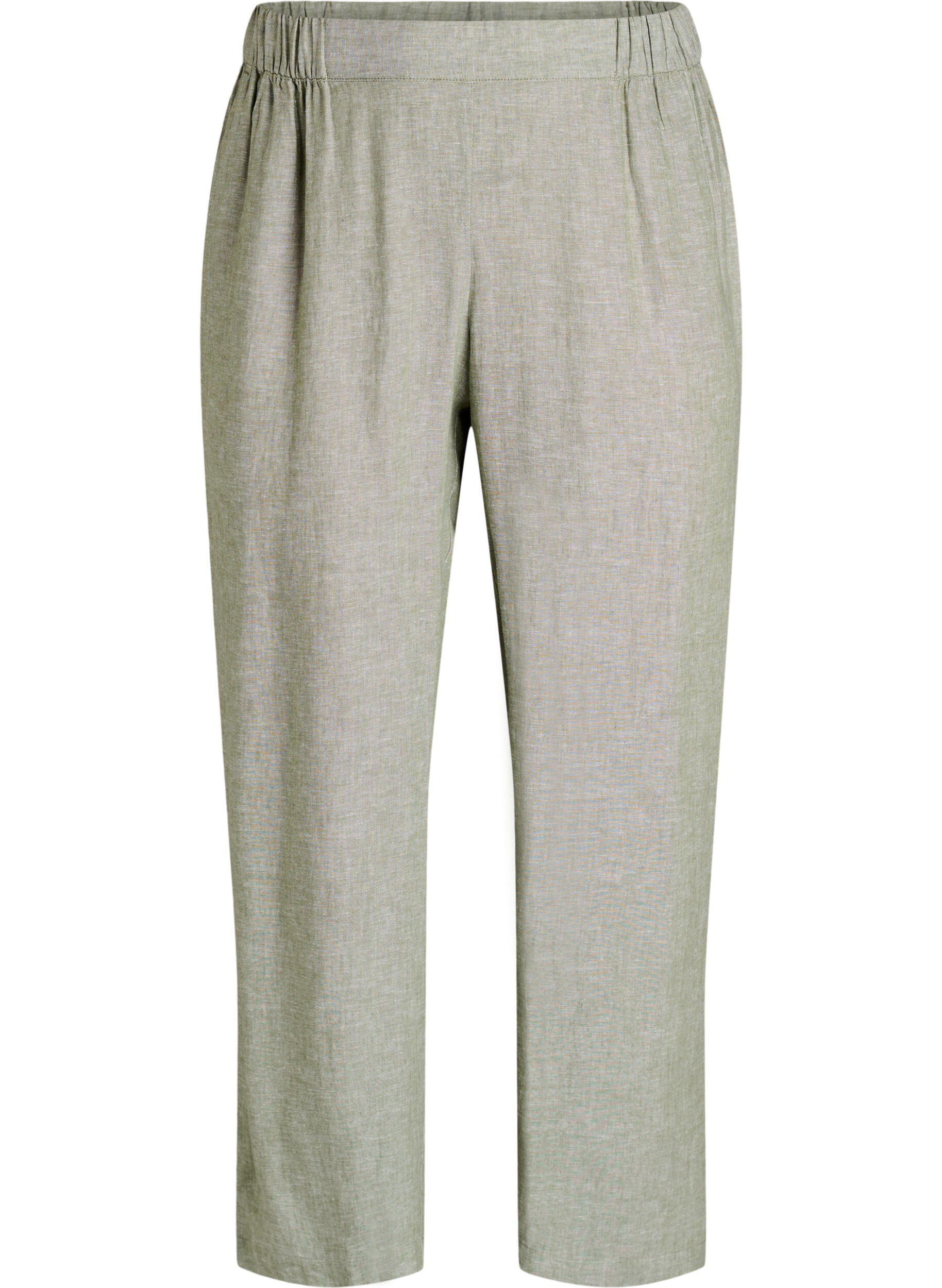 Pantalon ample en lin et viscose