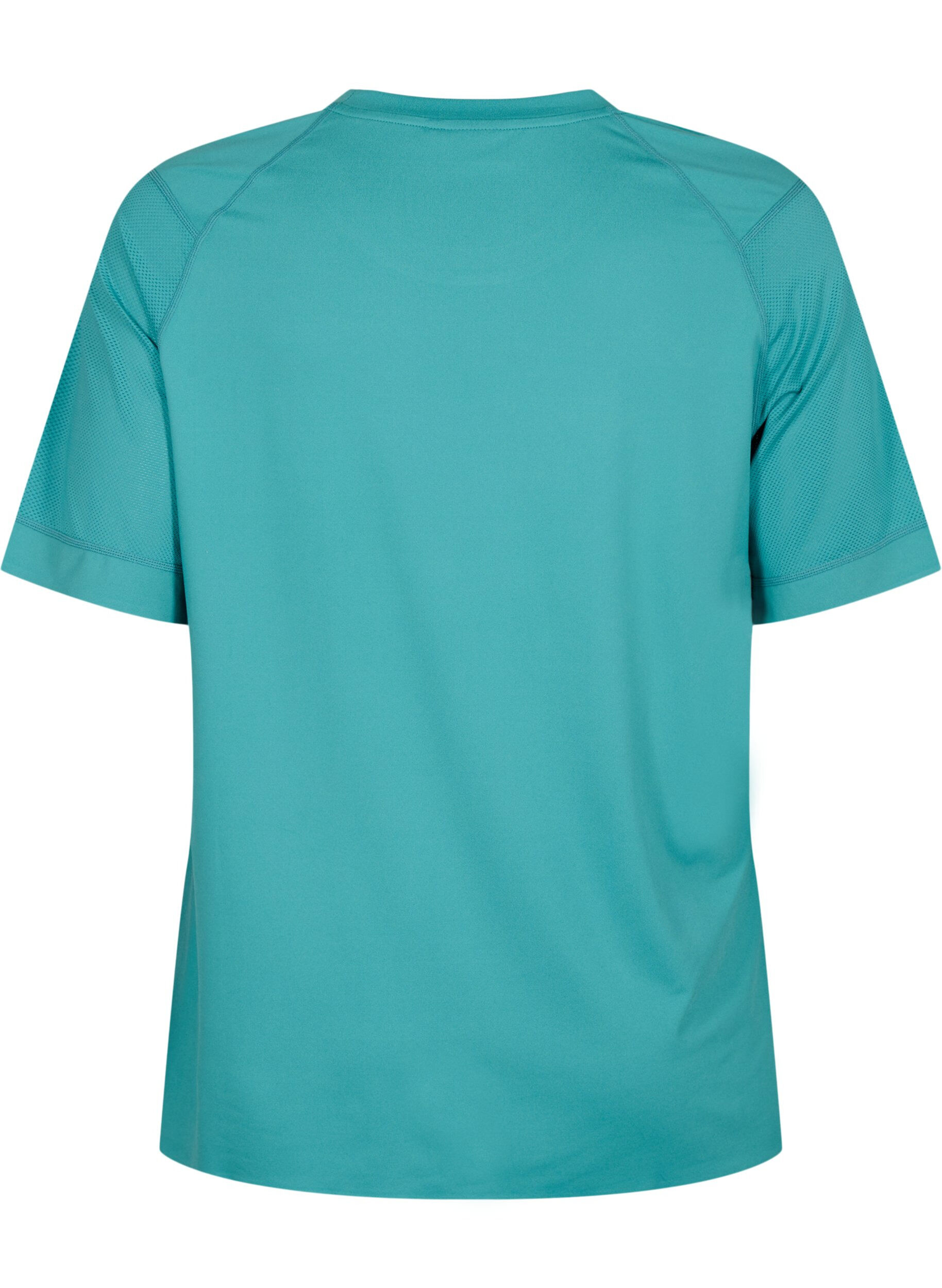 Zizzi T-shirt d'entra&icirc;nement &agrave; manches courtes et col ras du cou, Green-Blue Slate, Packshot image number 1