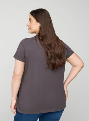 T-shirt en coton à manches courtes avec pierres décoratives , Black Acid, Model image number 1
