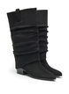 Botte haute en su&eacute;dine avec tige amovible, Noir, Packshot image number 1