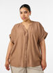 Blouse textur&eacute;e en viscose avec boutons, Marron, Model image number 0