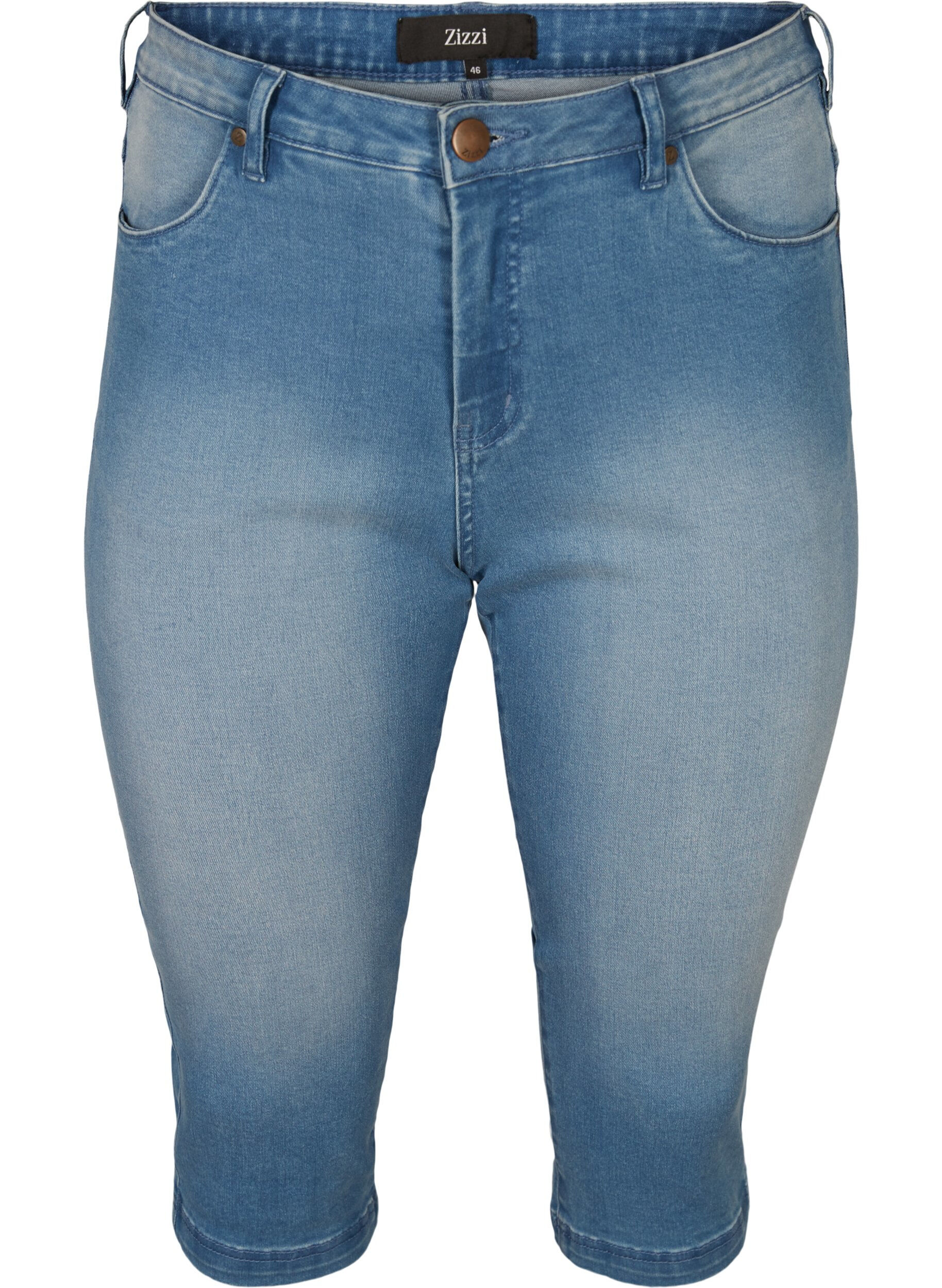Zizzi Jean coupe slim Emily capri, Bleu Clair, Packshot image number 0