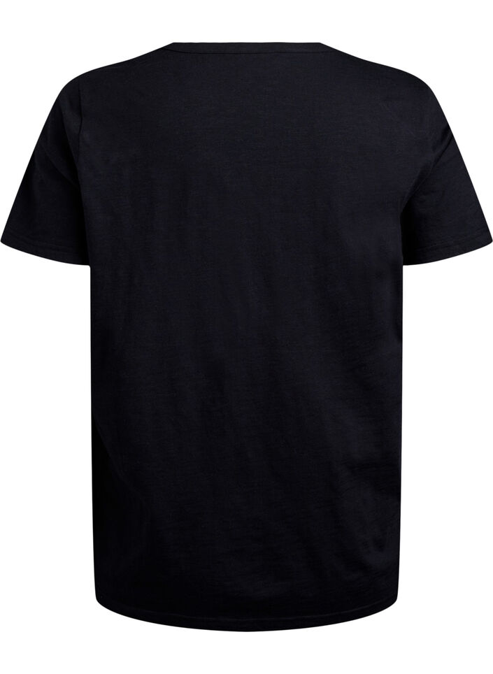 T-shirt dot&eacute; de boutons, Noir, Packshot image number 1