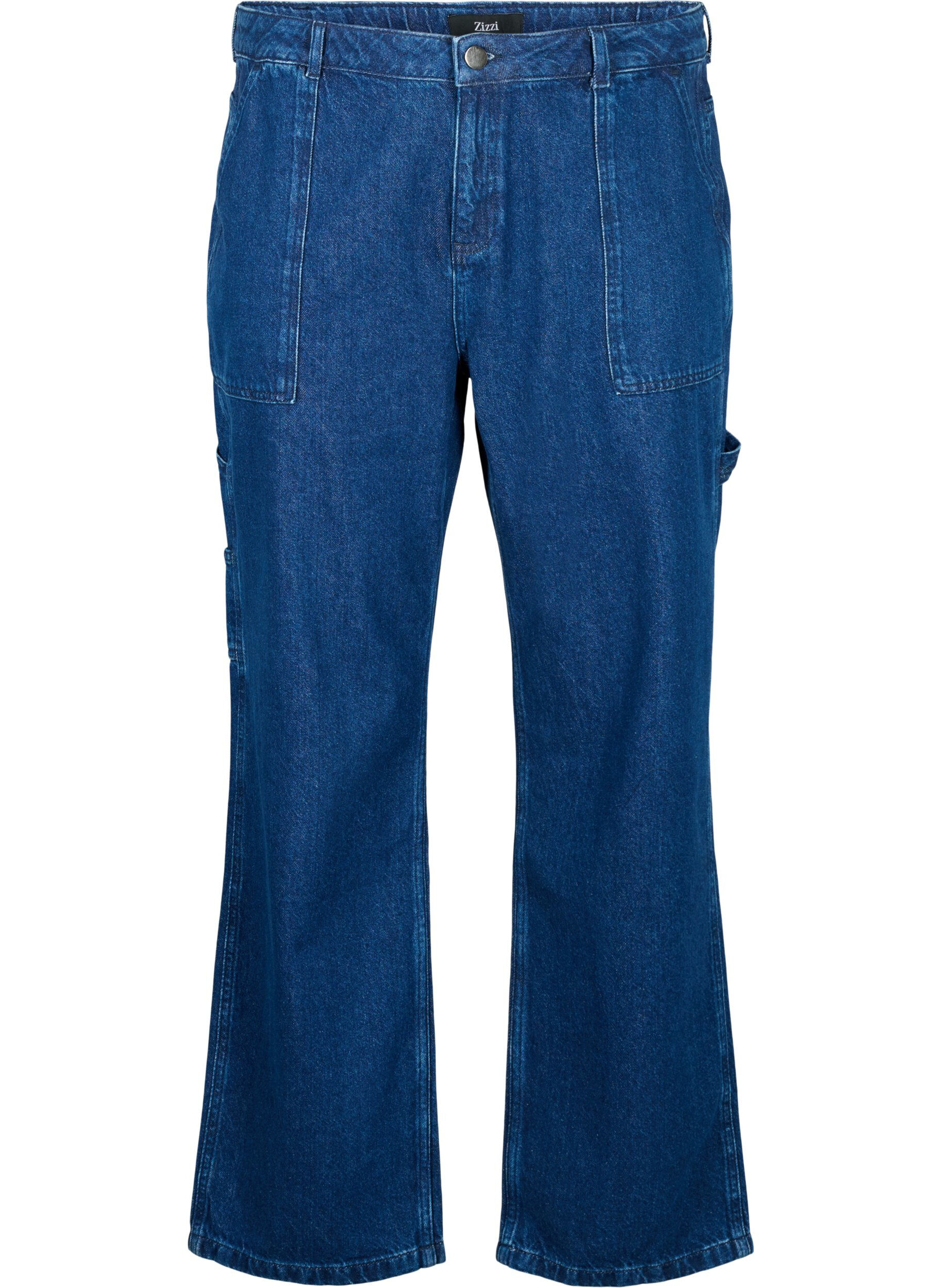 Zizzi Jeans Cargo Ajust&eacute; Droit, Dark blue, Packshot image number 0