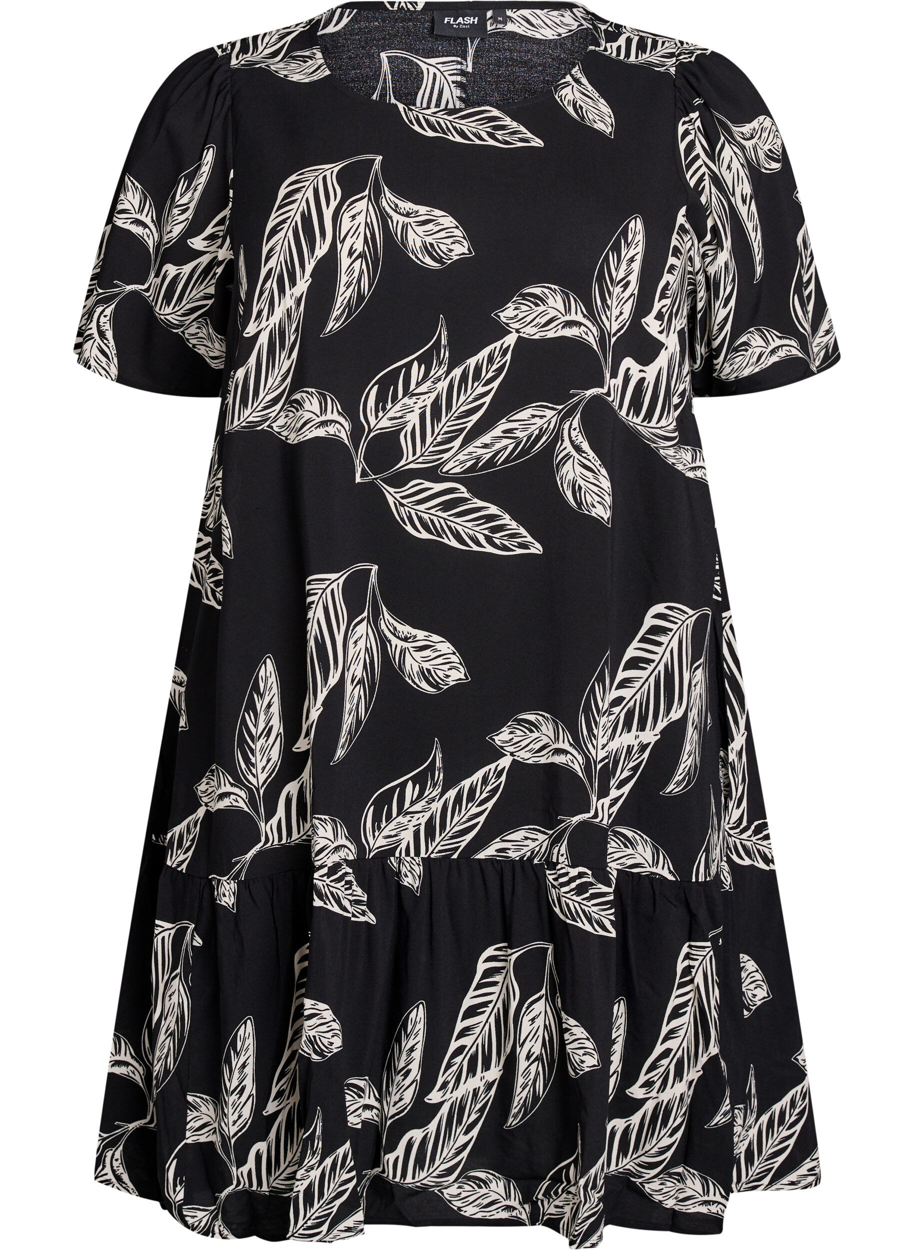 Zizzi FLASH - Robe en viscose avec d&eacute;coupe, Noir, Packshot image number 0