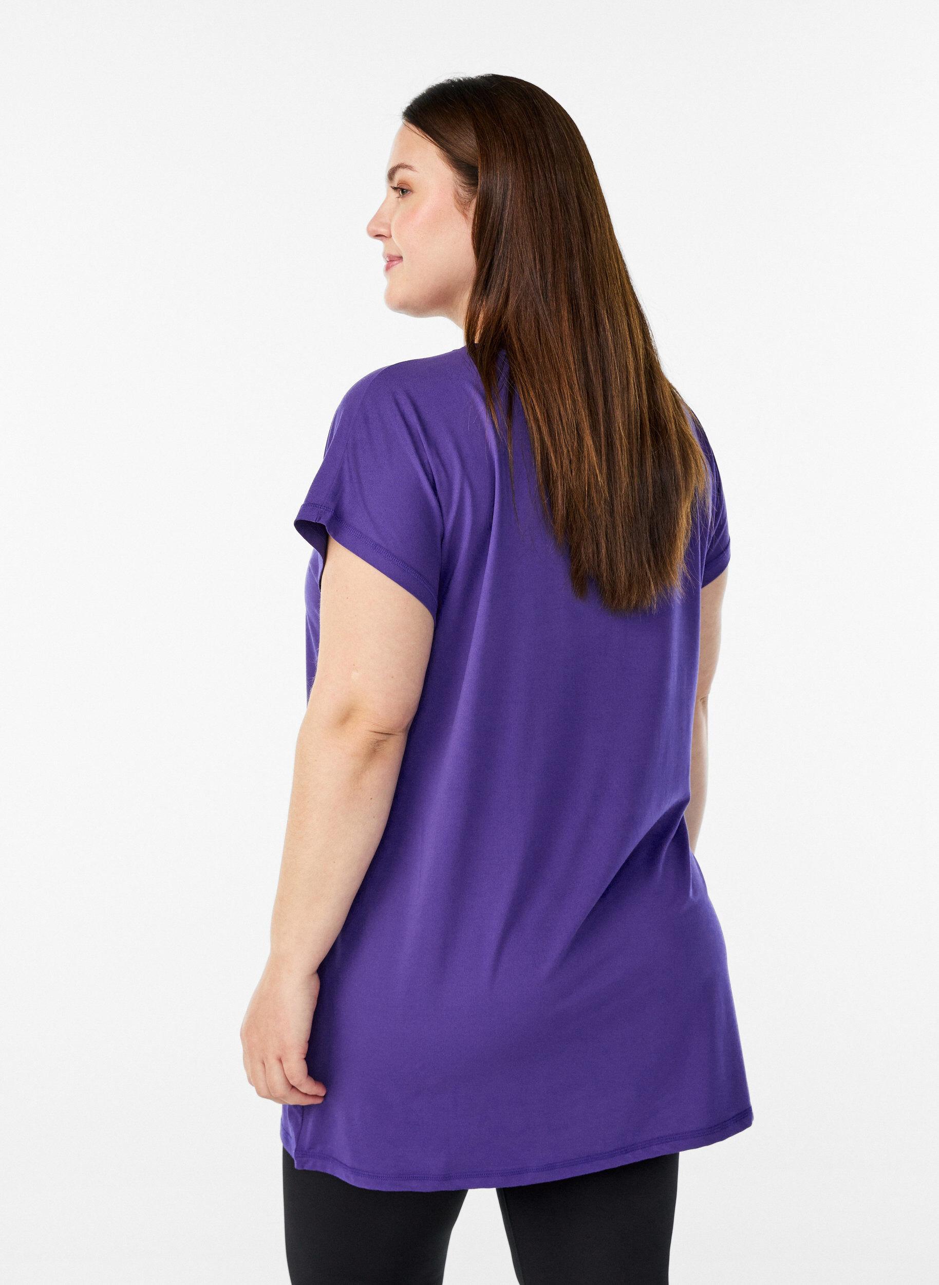 ZizziT-shirt long d'entra&icirc;nement, Violet, Model image number 2