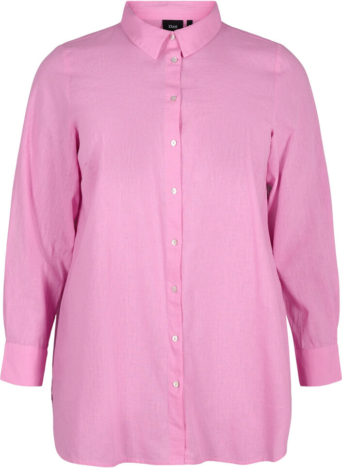Chemise longue en lin et en coton, Rosebloom, Packshot image number 0
